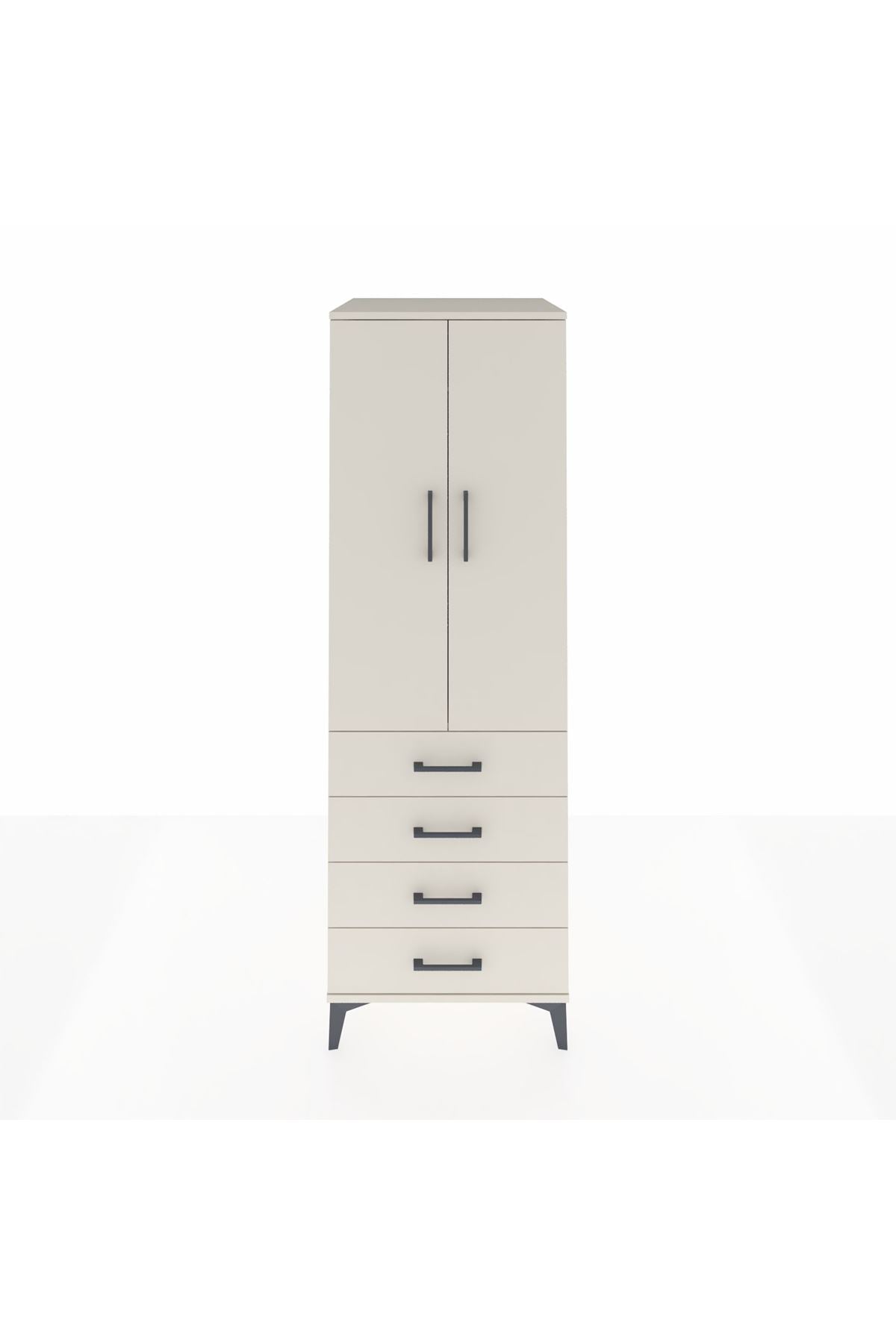 Kronos Dolap Tek Raflı 4 Çekmeceli Tek Askılı 60x59x182 Aytaşı-Aytaşı