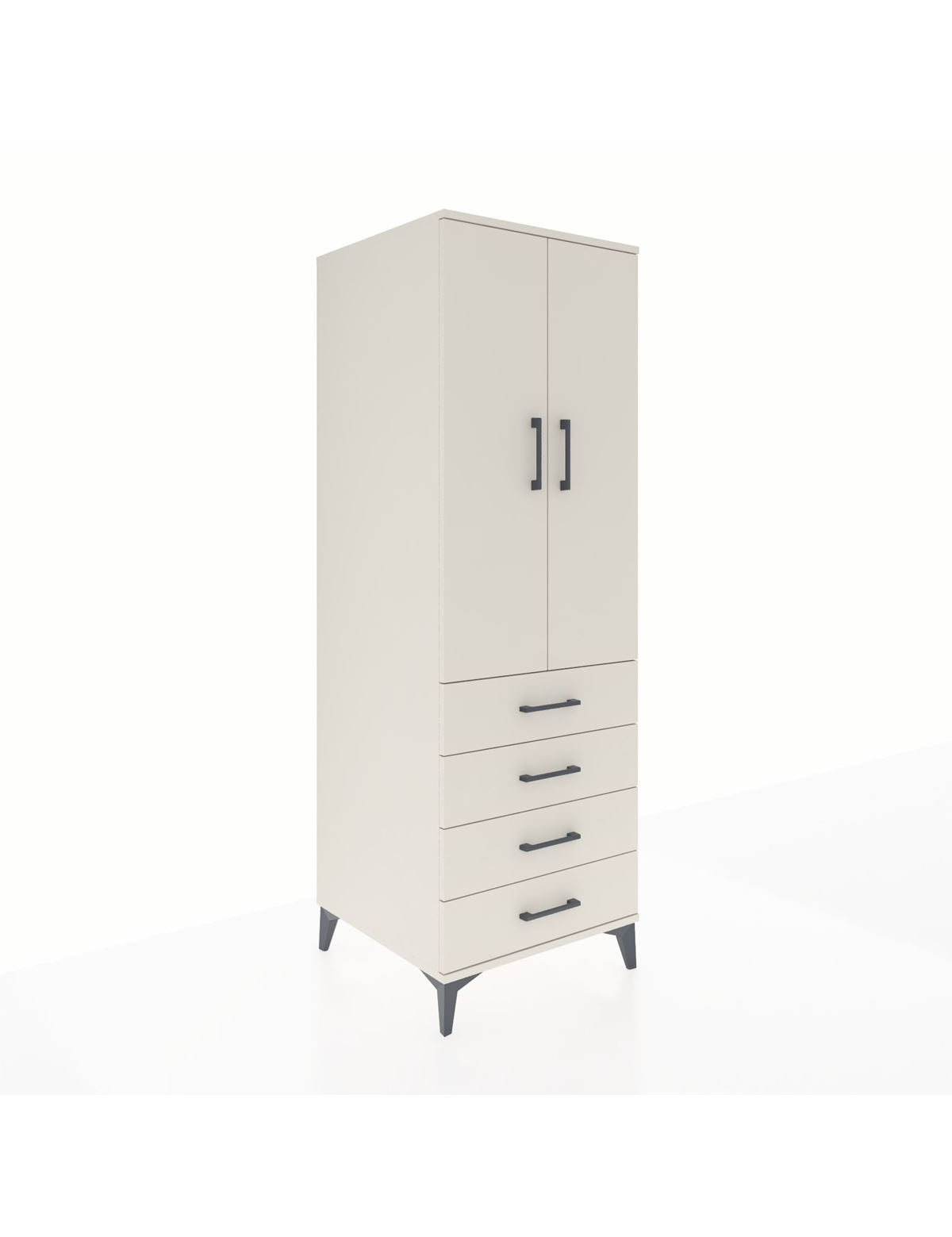 Kronos Dolap Tek Raflı 4 Çekmeceli Tek Askılı 60x59x182 Aytaşı-Aytaşı