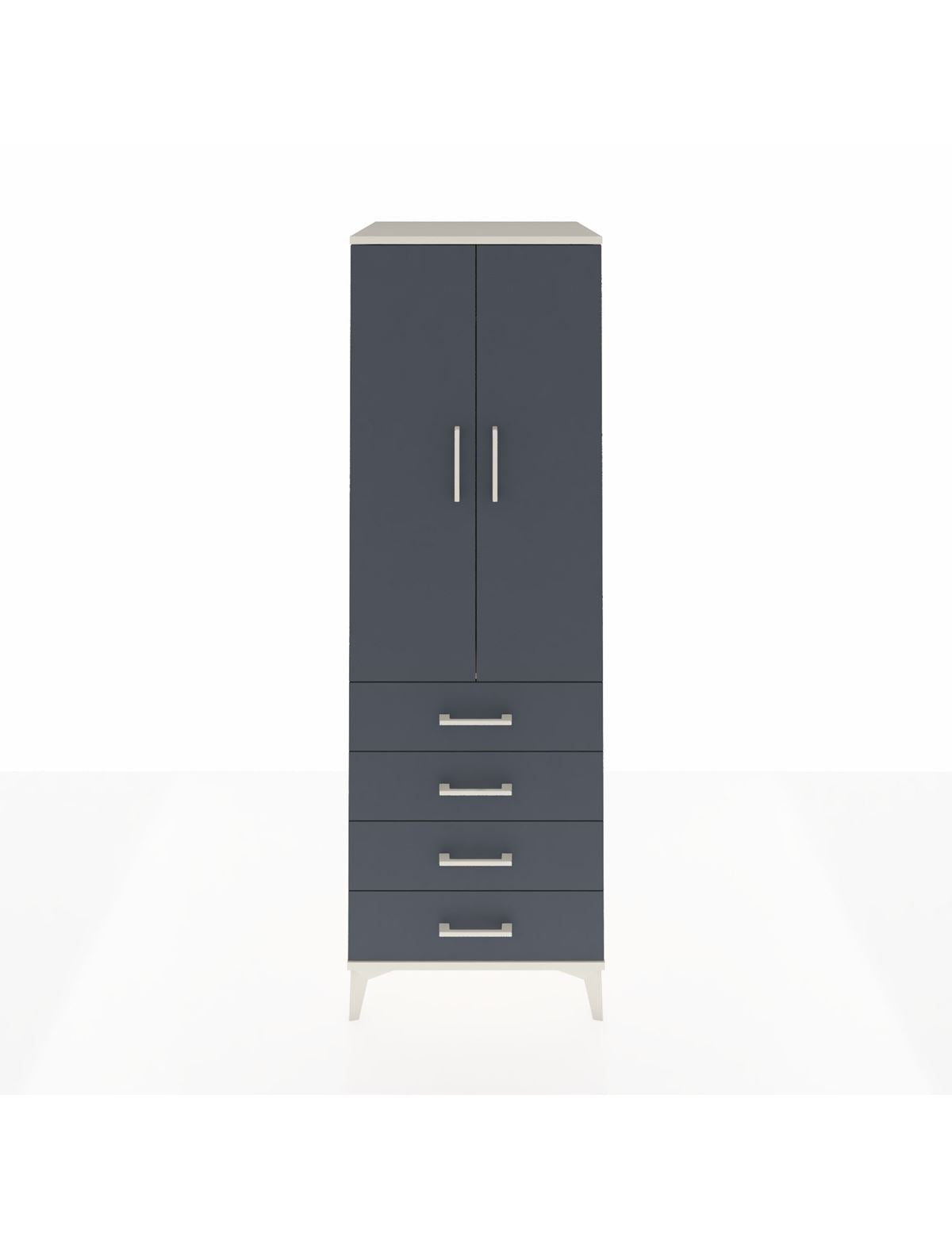 Kronos Dolap Tek Raflı 4 Çekmeceli Tek Askılı 60x59x182 Aytaşı-Antrasit