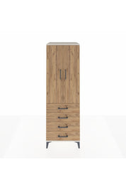 Kronos Dolap Tek Raflı 4 Çekmeceli Tek Askılı 60x59x182 Aytaşı-Çam