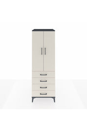 Kronos Dolap Tek Raflı 4 Çekmeceli Tek Askılı 60x59x182 Antrasit-Aytaşı