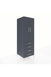Kronos Dolap Tek Raflı 4 Çekmeceli Tek Askılı 60x59x182 Antrasit-Antrasit