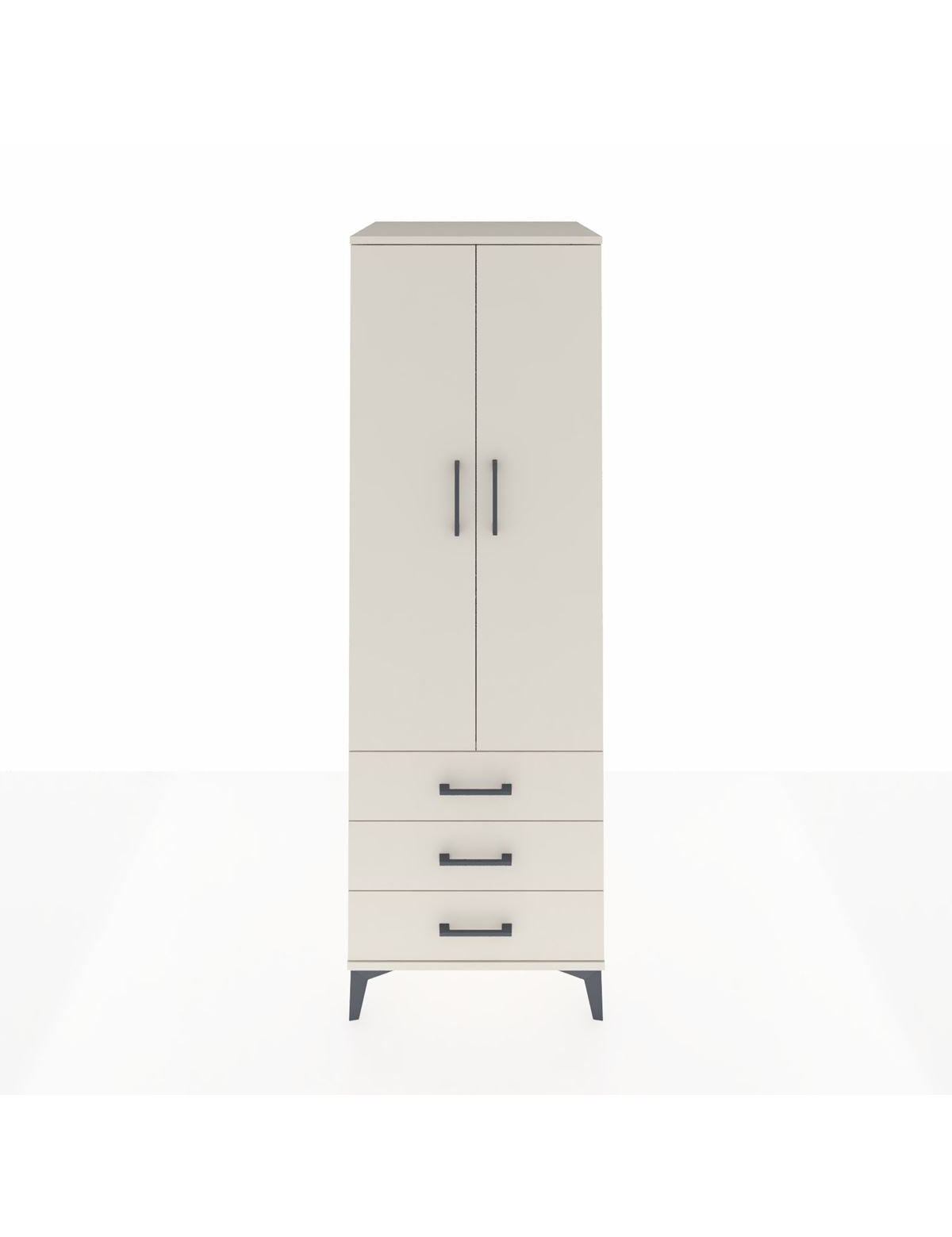 Kronos Dolap Tek Raflı 3 Çekmeceli Tek Askılı 60x59x182 Aytaşı-Aytaşı