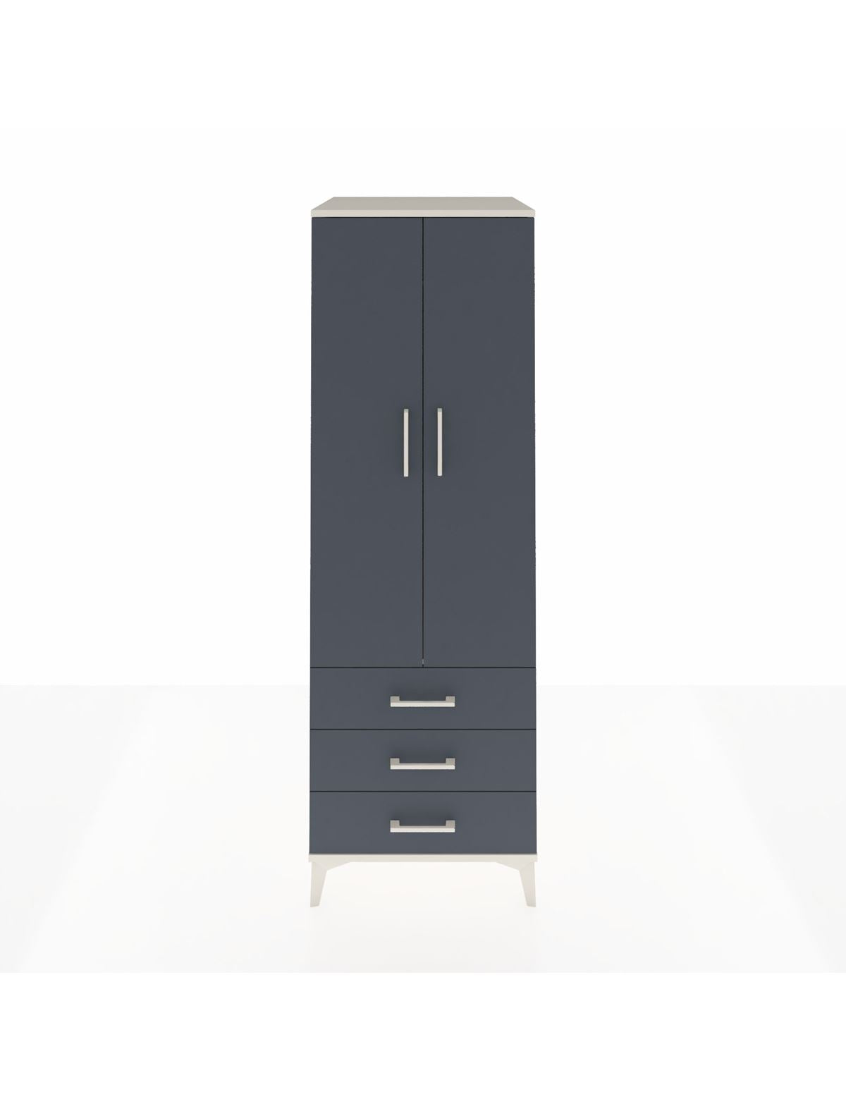 Kronos Dolap Tek Raflı 3 Çekmeceli Tek Askılı 60x59x182 Aytaşı-Antrasit