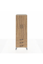 Kronos Dolap Tek Raflı 3 Çekmeceli Tek Askılı 60x59x182 Aytaşı-Çam