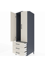 Kronos Dolap Tek Raflı 3 Çekmeceli Tek Askılı 60x59x182 Antrasit-Aytaşı