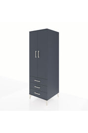 Kronos Dolap Tek Raflı 3 Çekmeceli Tek Askılı 60x59x182 Antrasit-Antrasit
