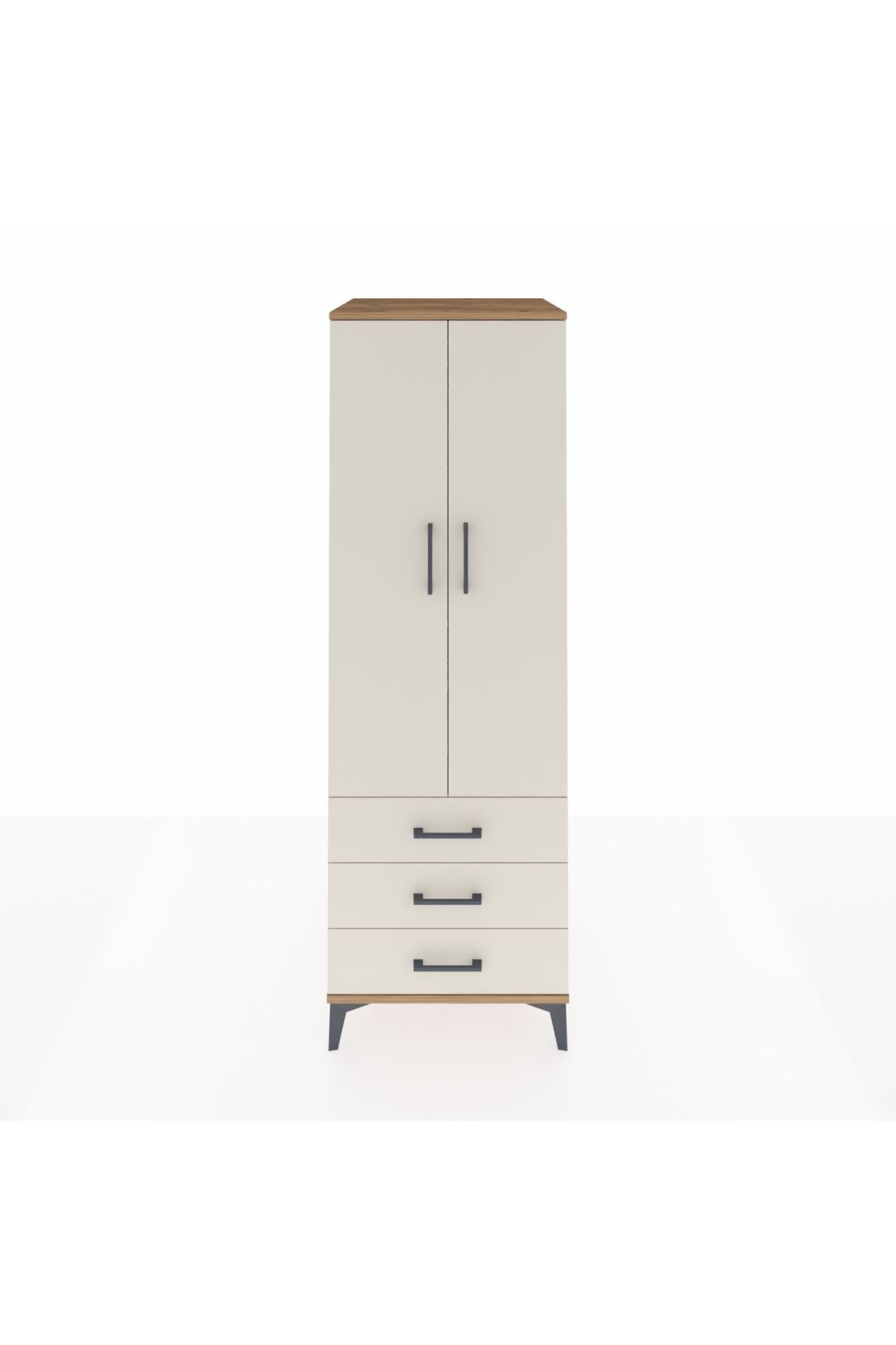 Kronos Dolap Tek Raflı 3 Çekmeceli Tek Askılı 60x59x182 Çam-Aytaşı