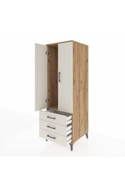 Kronos Dolap Tek Raflı 3 Çekmeceli Tek Askılı 60x59x182 Çam-Aytaşı