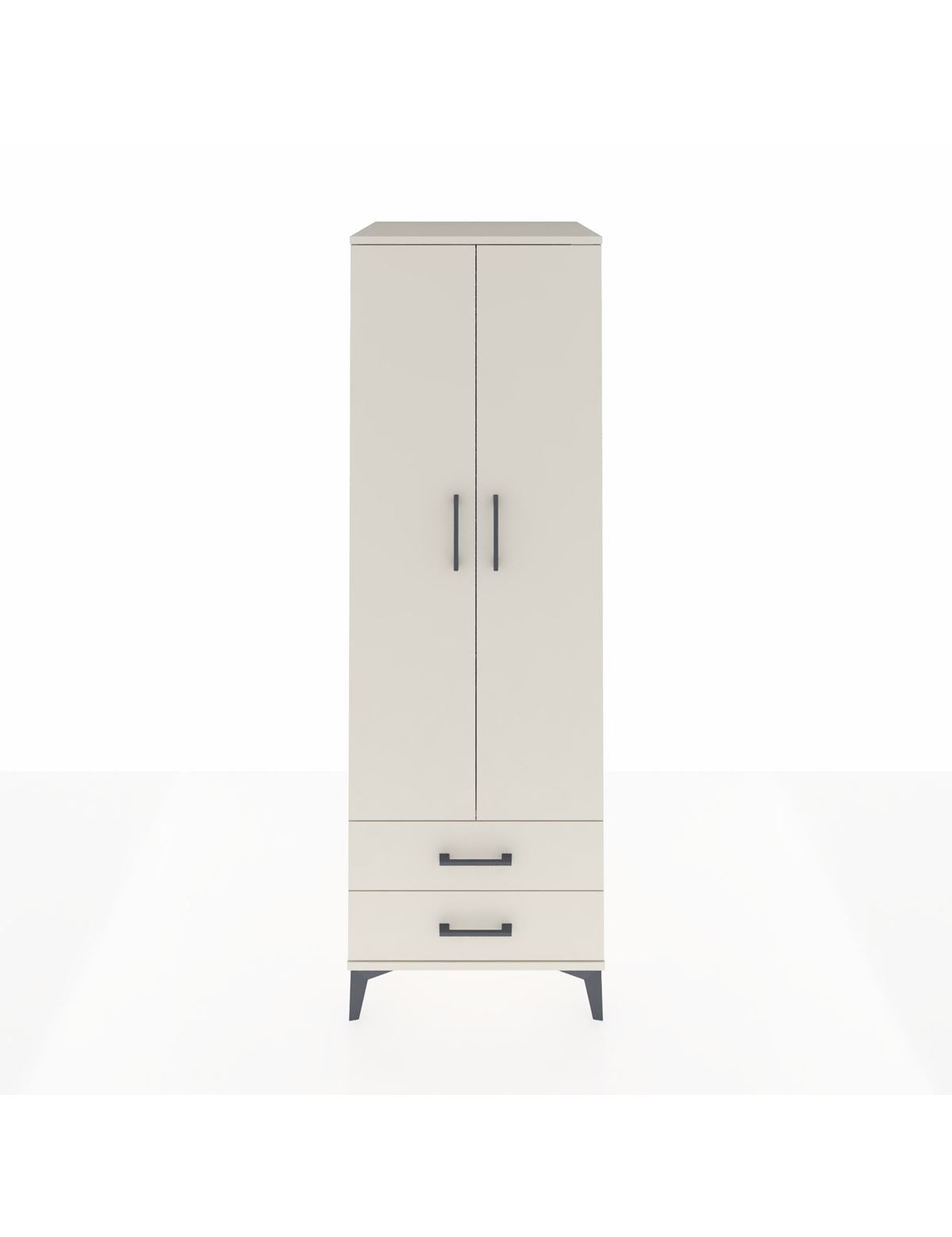 Kronos Dolap Tek Raflı 2 Çekmeceli Tek Askılı 60x59x182 Aytaşı-Aytaşı