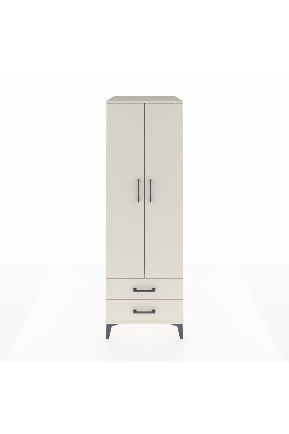 Kronos Dolap Tek Raflı 2 Çekmeceli Tek Askılı 60x59x182 Aytaşı-Aytaşı