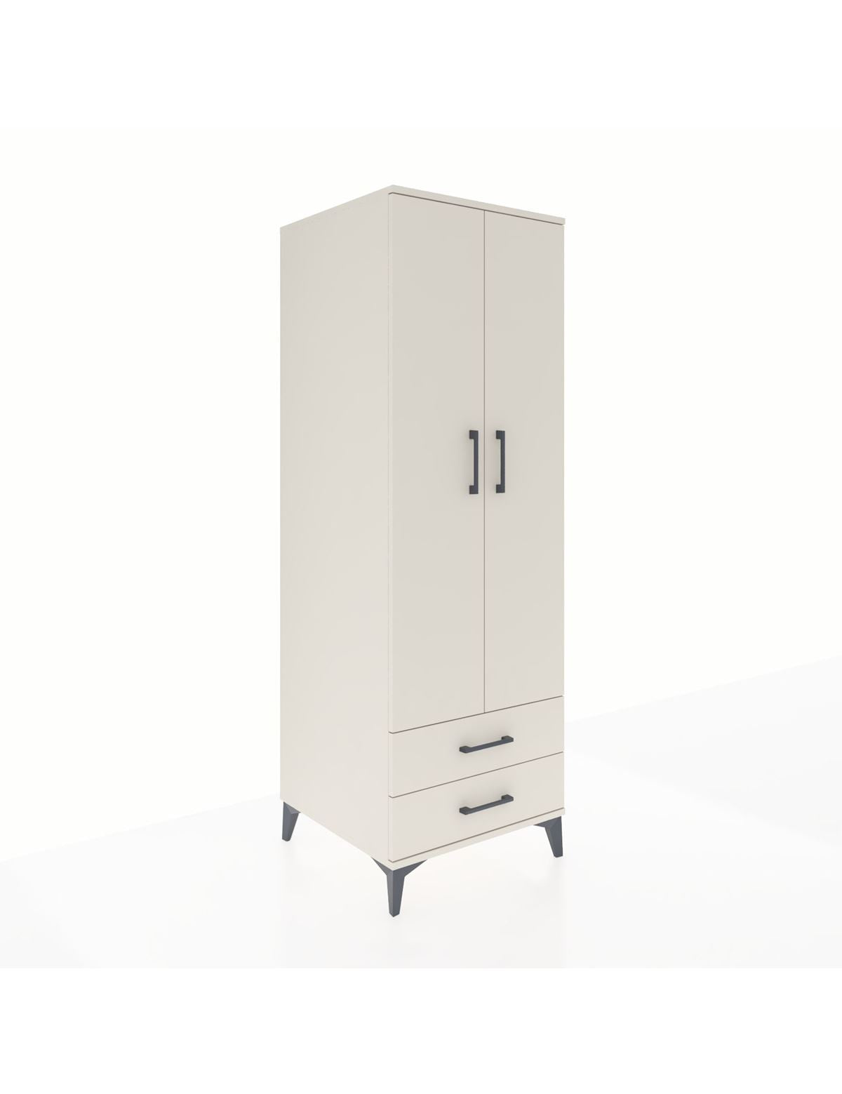 Kronos Dolap Tek Raflı 2 Çekmeceli Tek Askılı 60x59x182 Aytaşı-Aytaşı