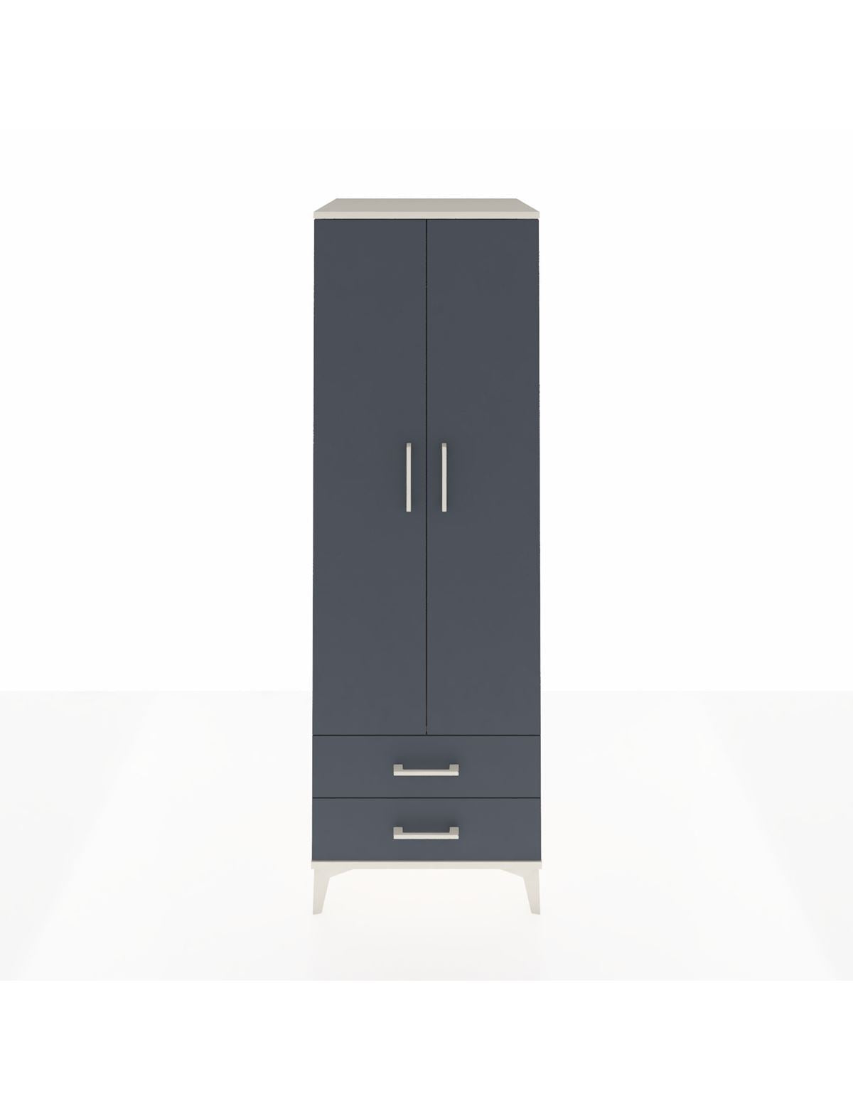 Kronos Dolap Tek Raflı 2 Çekmeceli Tek Askılı 60x59x182 Aytaşı-Antrasit