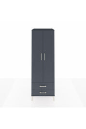Kronos Dolap Tek Raflı 2 Çekmeceli Tek Askılı 60x59x182 Antrasit-Antrasit