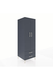 Kronos Dolap Tek Raflı 2 Çekmeceli Tek Askılı 60x59x182 Antrasit-Antrasit
