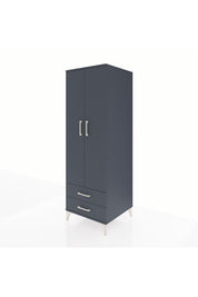 Kronos Dolap Tek Raflı 2 Çekmeceli Tek Askılı 60x59x182 Antrasit-Antrasit