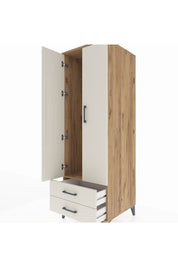 Kronos Dolap Tek Raflı 2 Çekmeceli Tek Askılı 60x59x182 Çam-Aytaşı