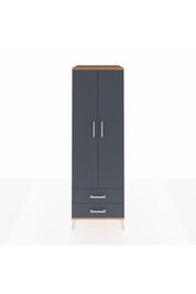 Kronos Dolap Tek Raflı 2 Çekmeceli Tek Askılı 60x59x182 Çam-Antrasit