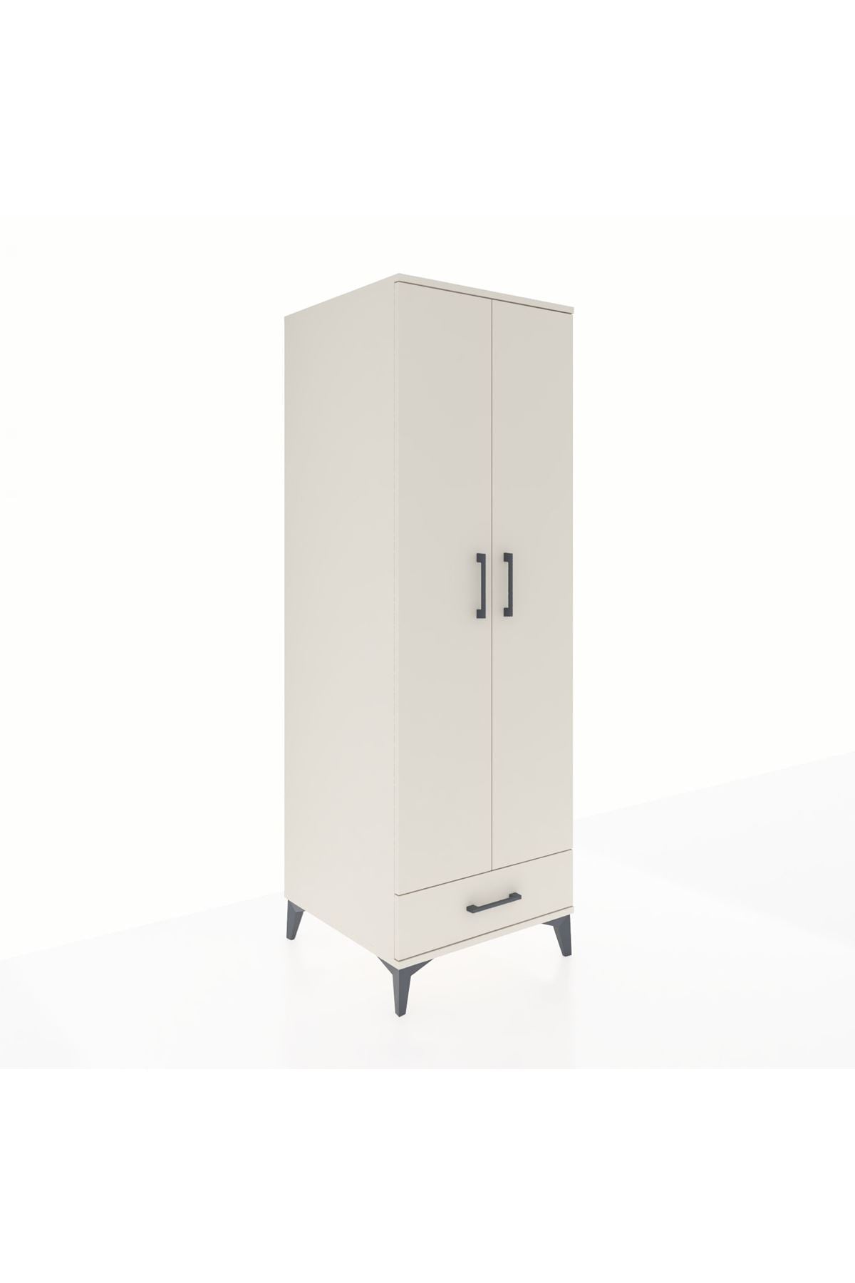 Kronos Dolap 2 Raflı Tek Çekmeceli Tek Askılı 60x59x182 Aytaşı-Aytaşı