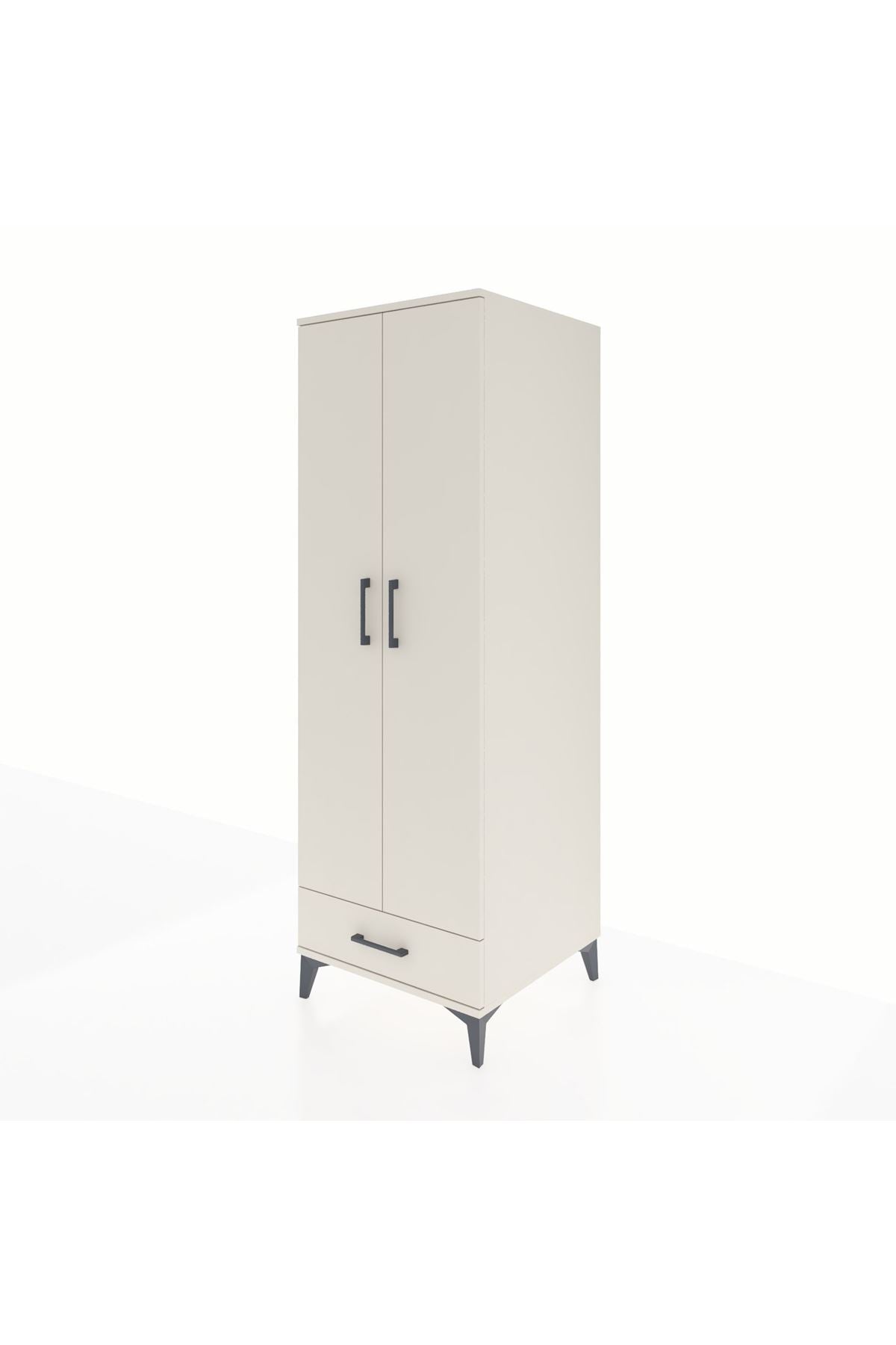 Kronos Dolap 2 Raflı Tek Çekmeceli Tek Askılı 60x59x182 Aytaşı-Aytaşı