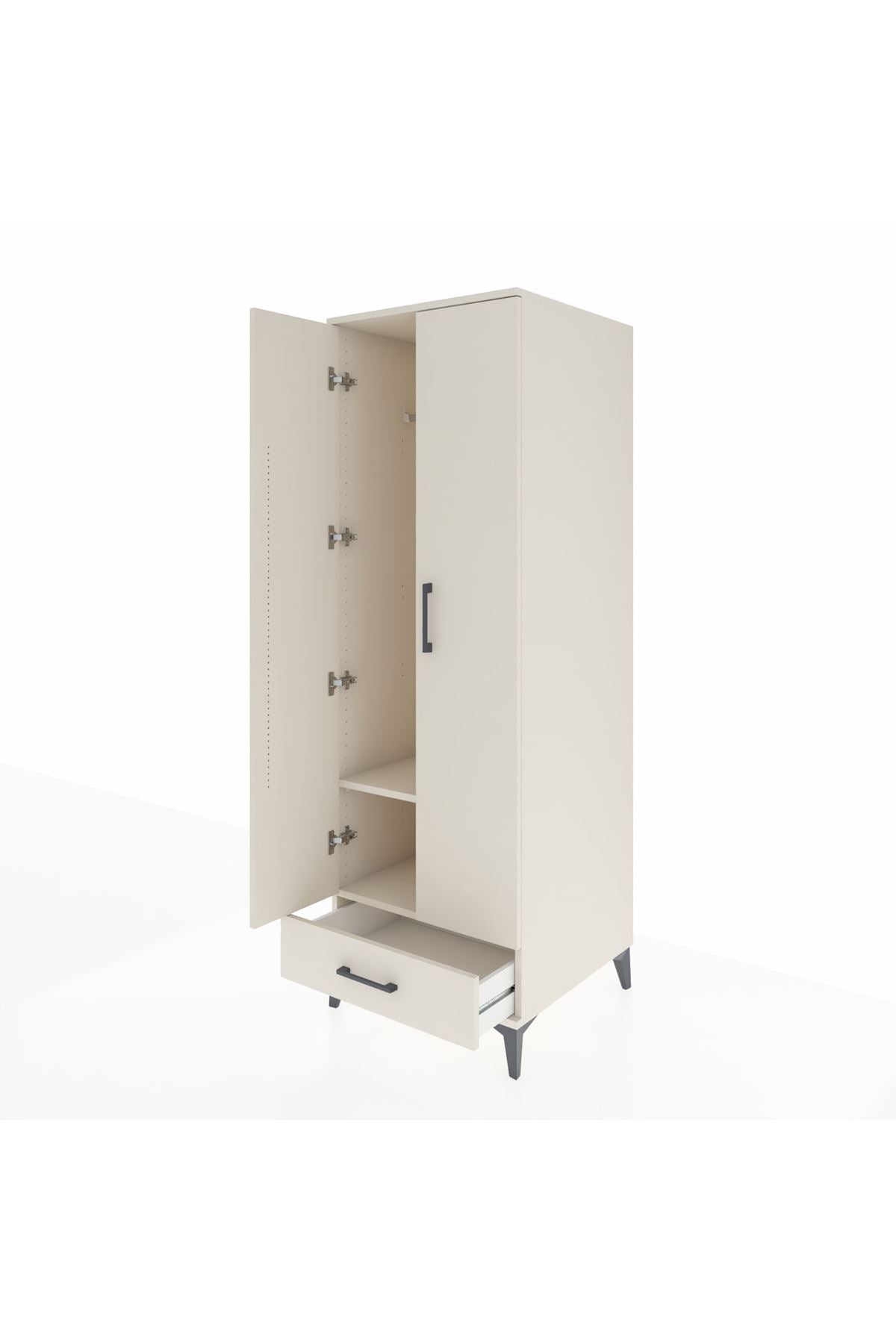 Kronos Dolap 2 Raflı Tek Çekmeceli Tek Askılı 60x59x182 Aytaşı-Aytaşı