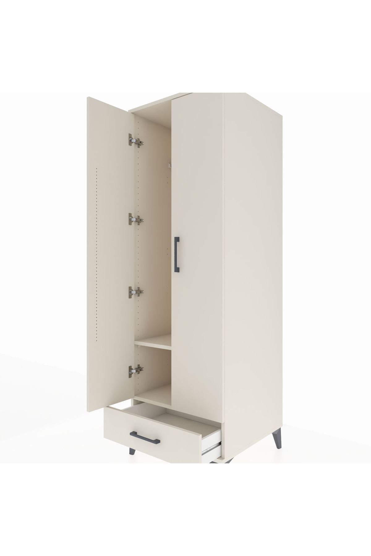 Kronos Dolap 2 Raflı Tek Çekmeceli Tek Askılı 60x59x182 Aytaşı-Aytaşı