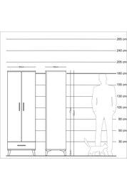 Kronos Dolap 2 Raflı Tek Çekmeceli Tek Askılı 60x59x182 Aytaşı-Aytaşı