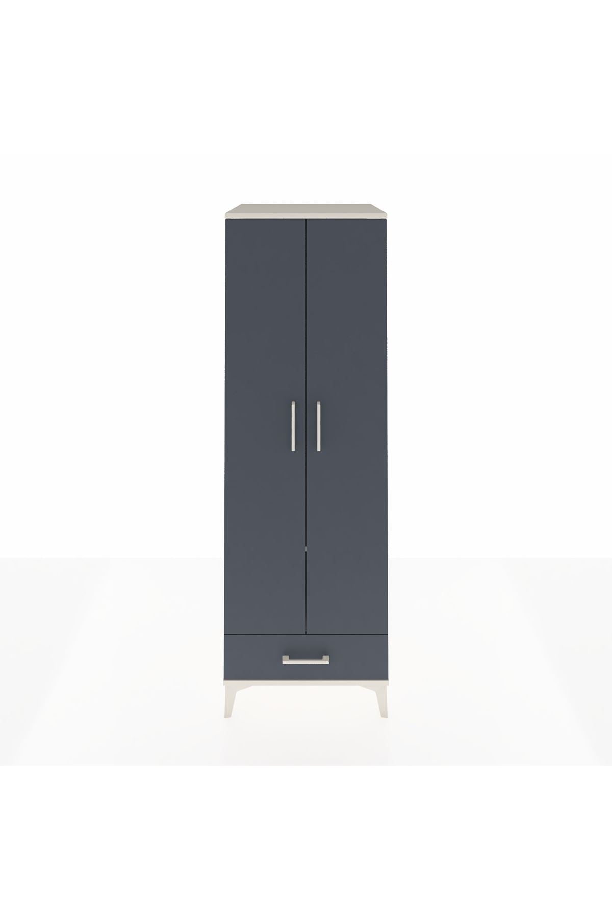 Kronos Dolap 2 Raflı Tek Çekmeceli Tek Askılı 60x59x182 - S89M030V2C