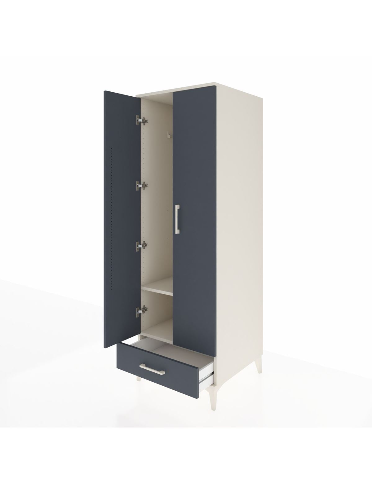Kronos Dolap 2 Raflı Tek Çekmeceli Tek Askılı 60x59x182 - S89M030V2C
