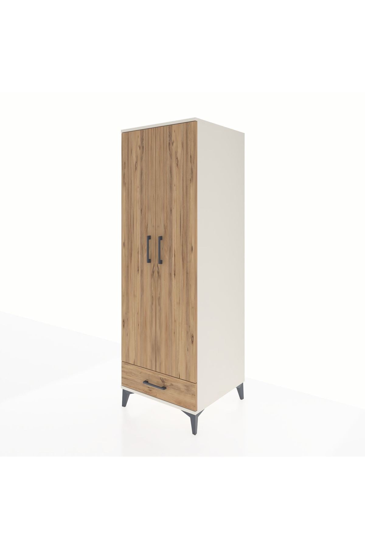 Kronos Dolap 2 Raflı Tek Çekmeceli Tek Askılı 60x59x182 - S89M030V3C