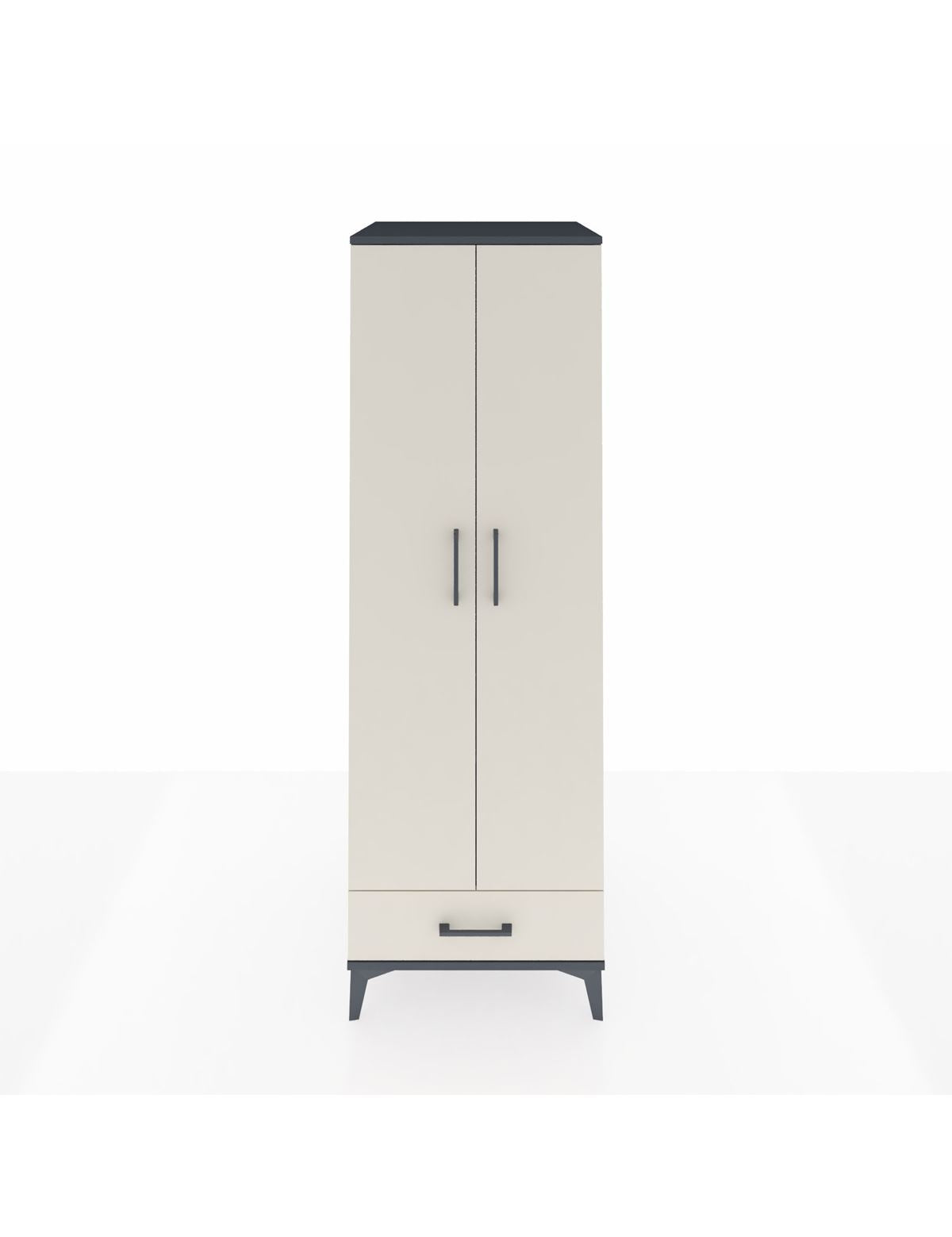 Kronos Dolap 2 Raflı Tek Çekmeceli Tek Askılı 60x59x182 Antrasit-Aytaşı