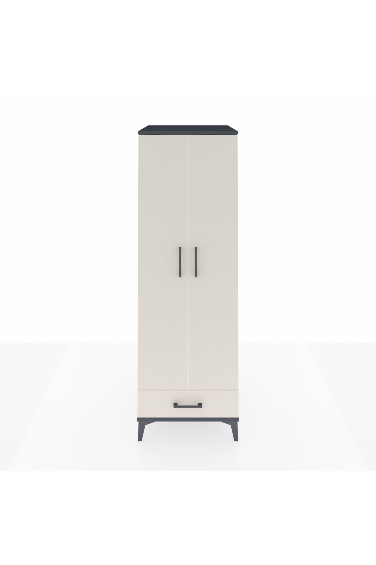 Kronos Dolap 2 Raflı Tek Çekmeceli Tek Askılı 60x59x182 Antrasit-Aytaşı