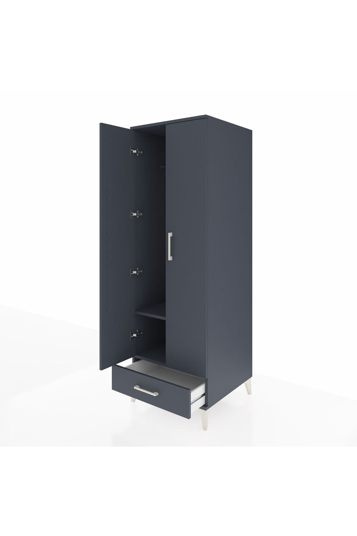 Kronos Dolap 2 Raflı Tek Çekmeceli Tek Askılı 60x59x182 - S89M030V5C