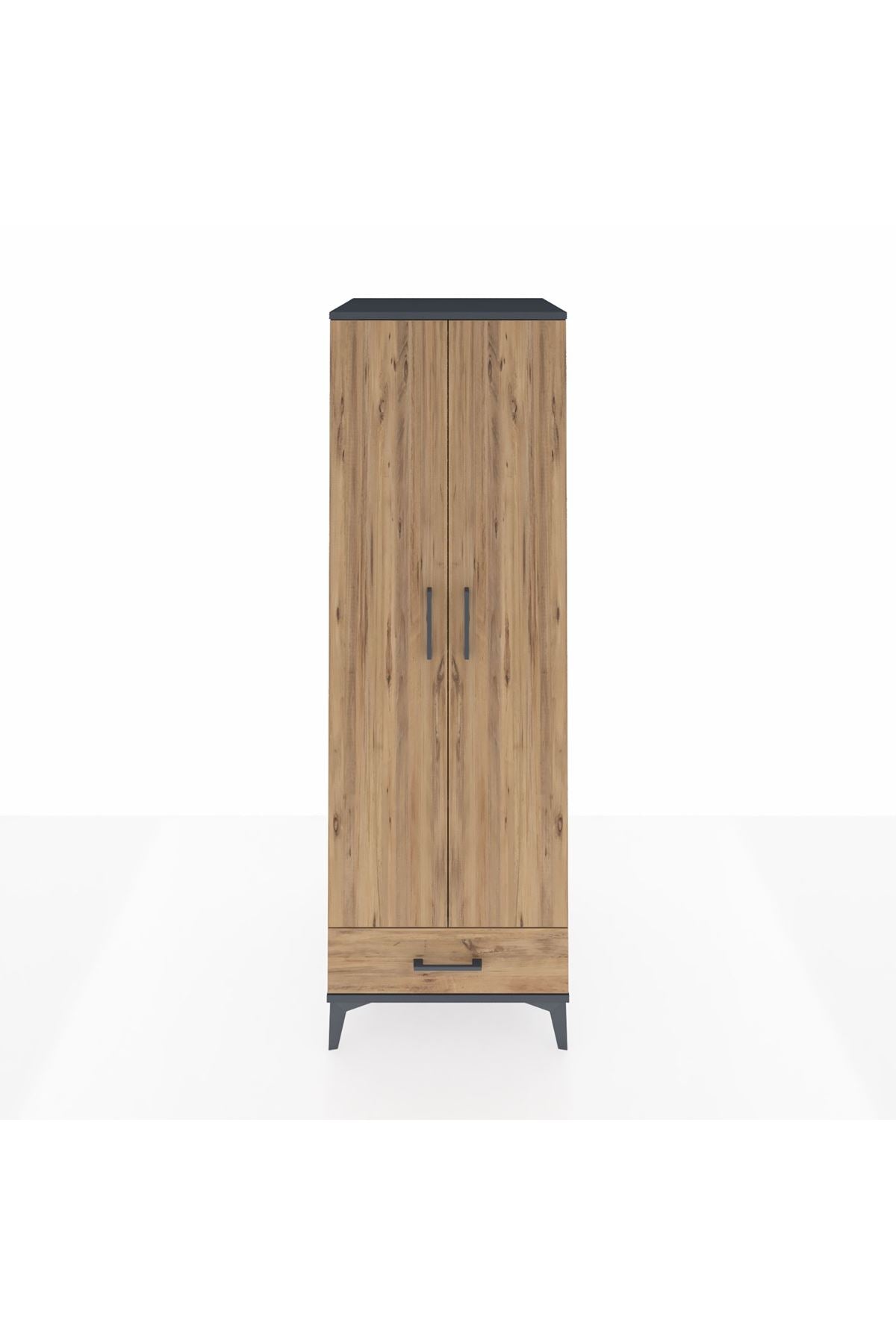 Kronos Dolap 2 Raflı Tek Çekmeceli Tek Askılı 60x59x182 - S89M030V6C