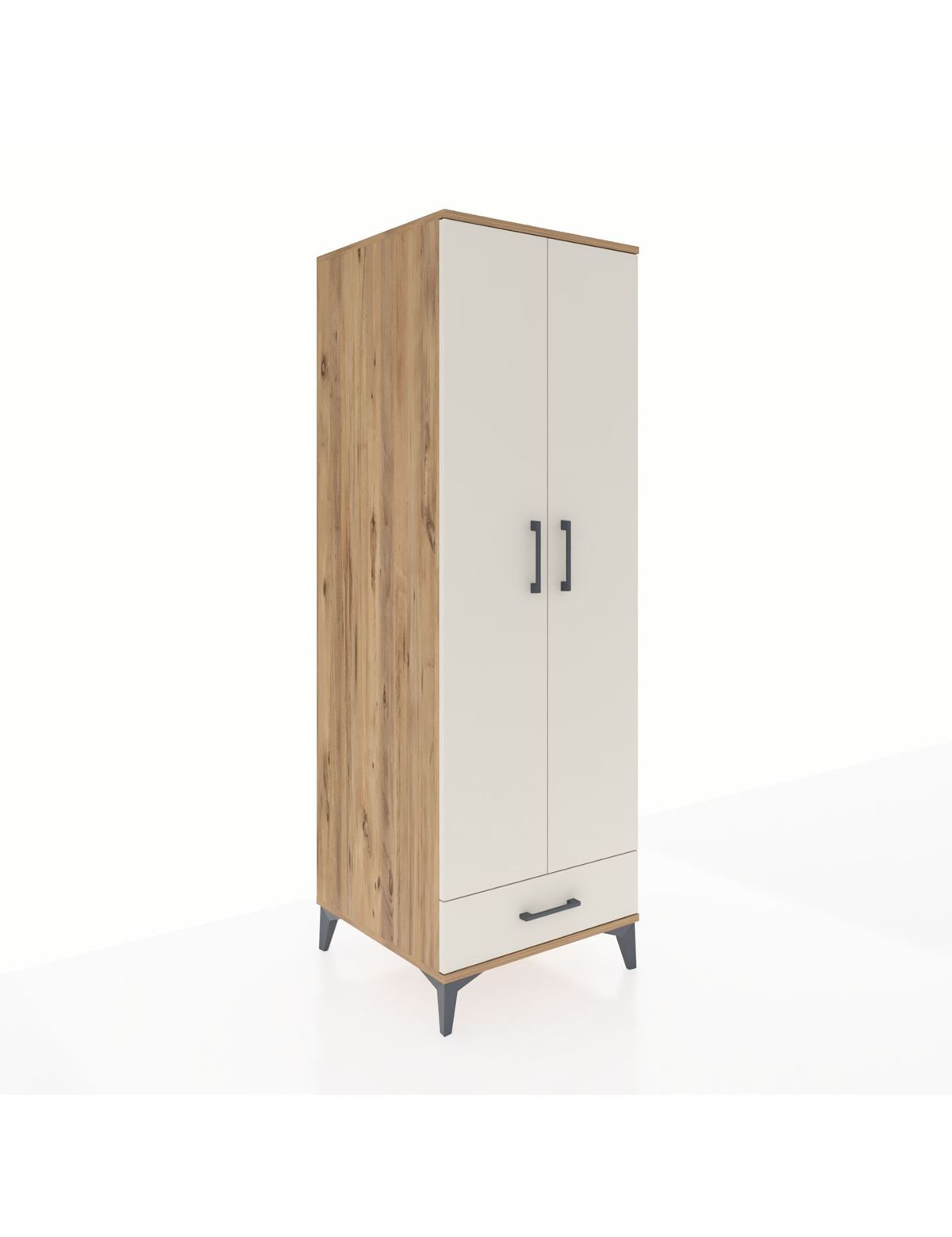 Kronos Dolap 2 Raflı Tek Çekmeceli Tek Askılı 60x59x182 Çam-Aytaşı