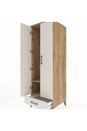 Kronos Dolap 2 Raflı Tek Çekmeceli Tek Askılı 60x59x182 Çam-Aytaşı