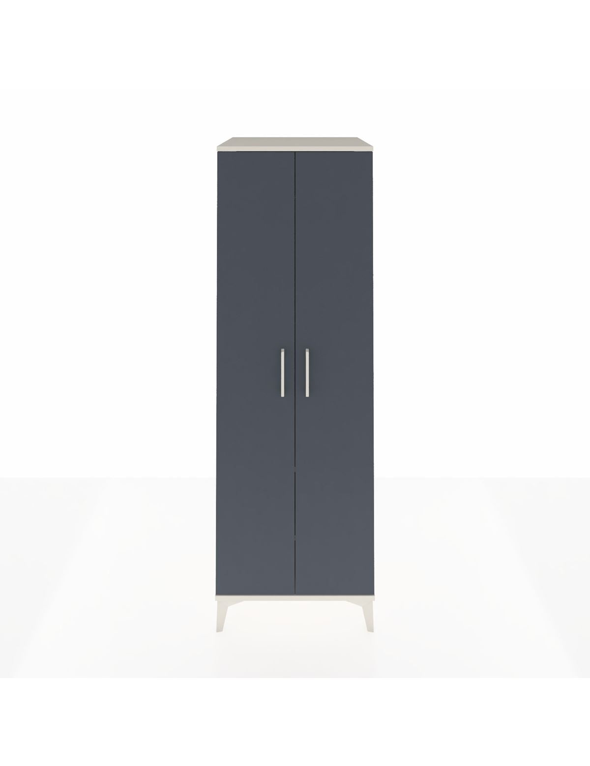 Kronos Dolap 2 Raflı 2 Kapaklı Tek Askılı 60x59x182 Aytaşı-Antrasit