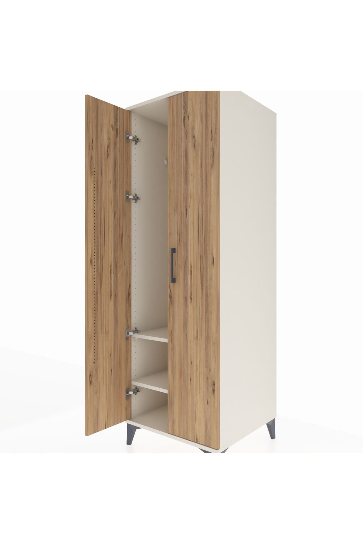 Kronos Dolap 2 Raflı 2 Kapaklı Tek Askılı 60x59x182 Aytaşı-Çam