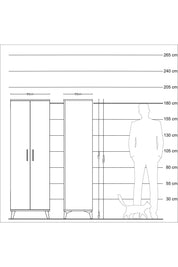 Kronos Dolap 2 Raflı 2 Kapaklı Tek Askılı 60x59x182 Aytaşı-Çam