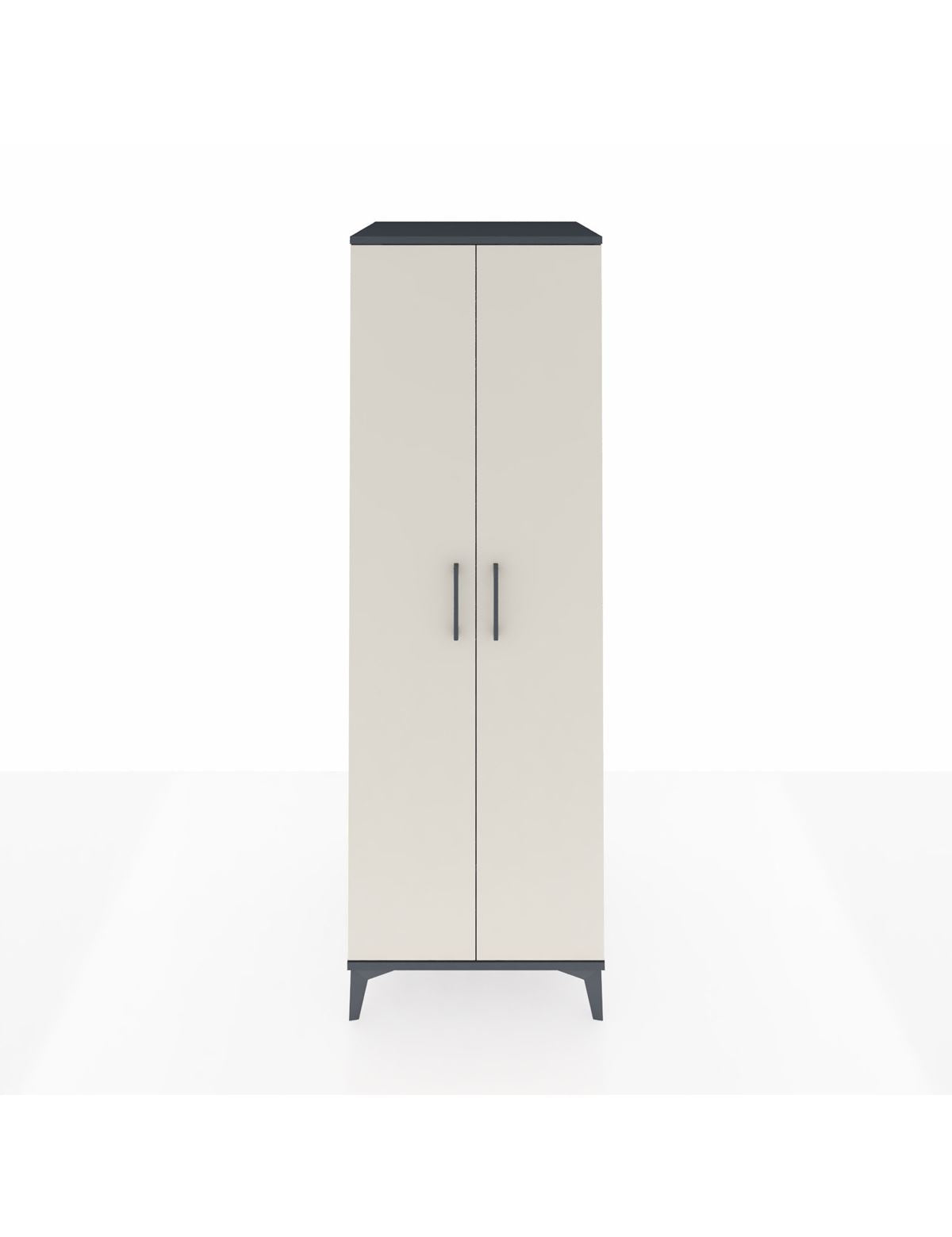 Kronos Dolap 2 Raflı 2 Kapaklı Tek Askılı 60x59x182 Antrasit-Aytaşı