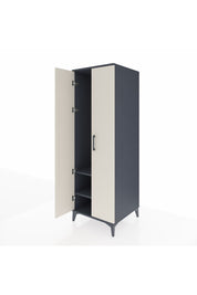 Kronos Dolap 2 Raflı 2 Kapaklı Tek Askılı 60x59x182 Antrasit-Aytaşı