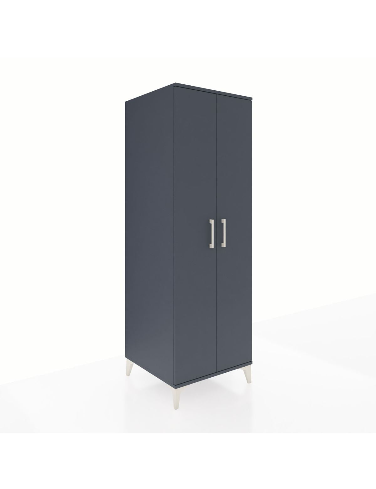 Kronos Dolap 2 Raflı 2 Kapaklı Tek Askılı 60x59x182 Antrasit-Antrasit