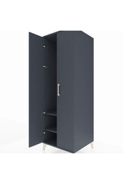 Kronos Dolap 2 Raflı 2 Kapaklı Tek Askılı 60x59x182 Antrasit-Antrasit