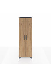 Kronos Dolap 2 Raflı 2 Kapaklı Tek Askılı 60x59x182 Antrasit-Çam