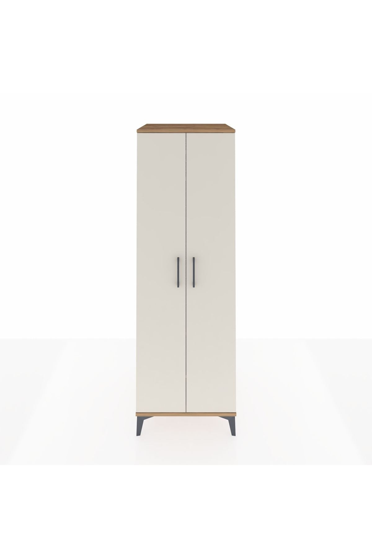 Kronos Dolap 2 Raflı 2 Kapaklı Tek Askılı 60x59x182 Çam-Aytaşı