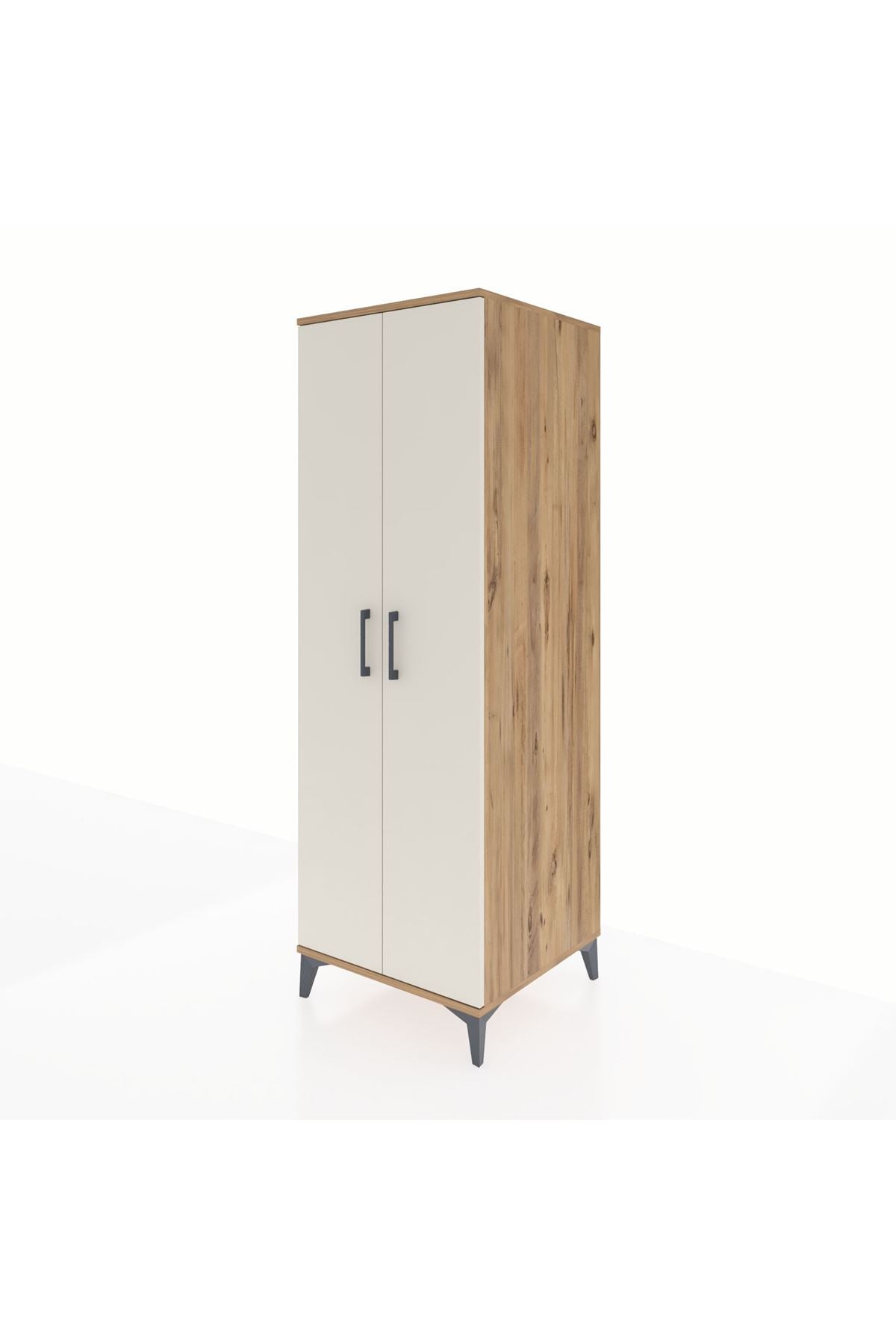 Kronos Dolap 2 Raflı 2 Kapaklı Tek Askılı 60x59x182 Çam-Aytaşı