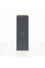 Kronos Dolap 2 Raflı 2 Kapaklı Tek Askılı 60x59x182 Çam-Antrasit