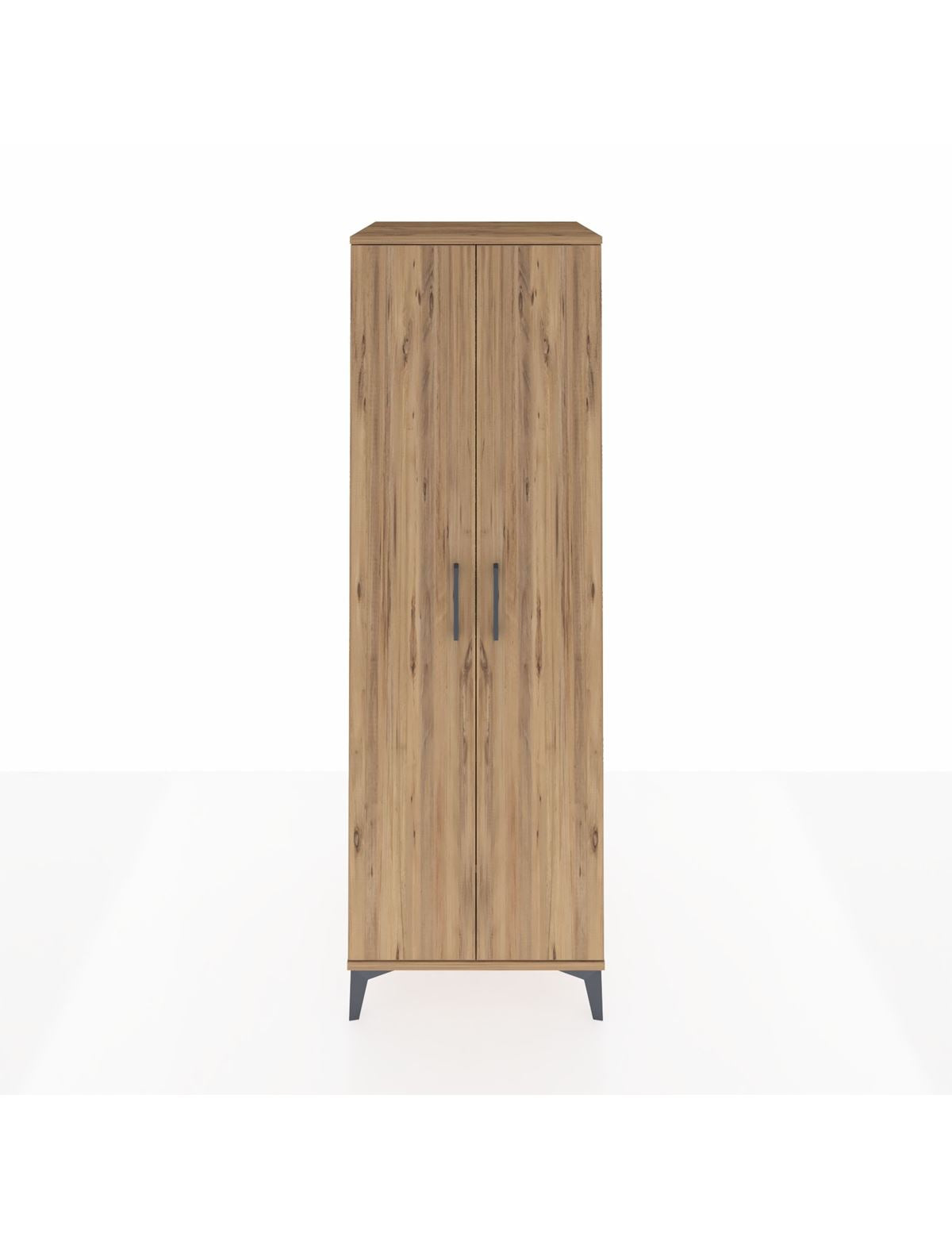 Kronos Dolap 2 Raflı 2 Kapaklı Tek Askılı 60x59x182 Çam-Çam