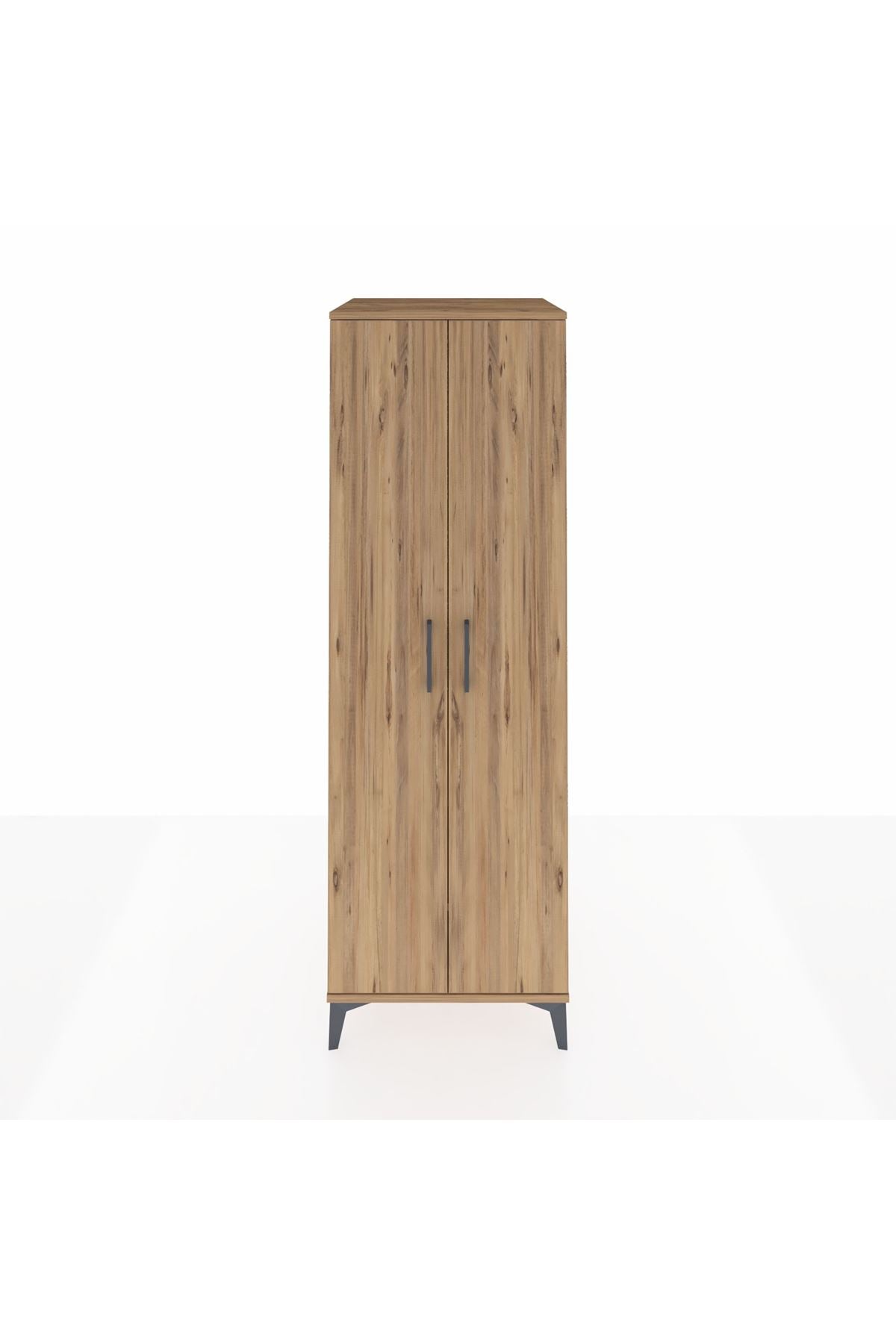 Kronos Dolap 2 Raflı 2 Kapaklı Tek Askılı 60x59x182 Çam-Çam