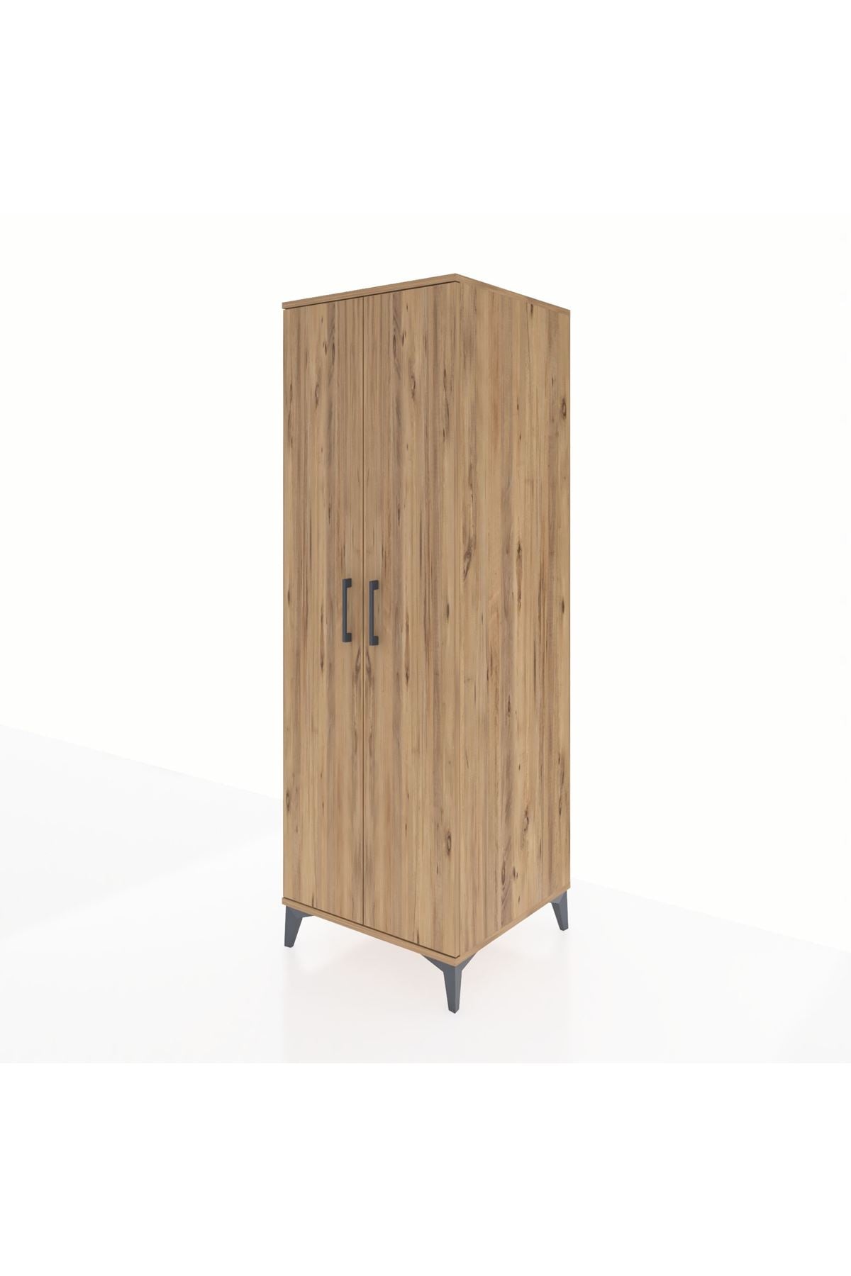 Kronos Dolap 2 Raflı 2 Kapaklı Tek Askılı 60x59x182 Çam-Çam